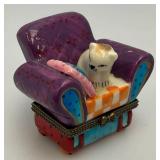 Misc. Vintage Collectible Cat Items Including Trinket Boxes And More