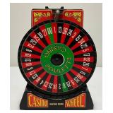 Miniature Criss 7 Cross Slot Machine Battery Operated 6" x 7 1/2" x 12 1/2" (Untested) And Casino Wheel With Original Box