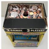 Miniature Criss 7 Cross Slot Machine Battery Operated 6" x 7 1/2" x 12 1/2" (Untested) In Original Box (Box Beat Up A Little)