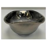 Vintage Anchor Hocking Silver Hombre Faded Silver Gray Glass Chip And Dip Bowl Set 6" x 10" Chip Bowl And 5" x 3" Dip Bowl