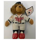 Collectible Vintage Minnesota Twins Teddy Bears Two With Tags 1= 8" & 2= 12"