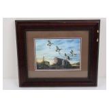 Framed Duck Flight Print by Berkshire 12.5" x 10.5"
