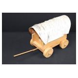 Rustic Birch Bark Birdhouse Wagon 12" Long