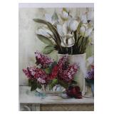 Floral Canvas Wall Art Still Life Painting 47" x 24"