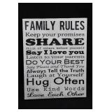 Family Rules Wall Sign