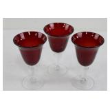 Vintage Ruby Glass Stemmed Goblets