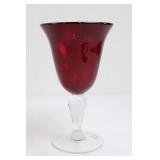 Vintage Ruby Glass Stemmed Goblets
