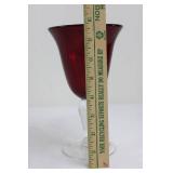 Vintage Ruby Glass Stemmed Goblets