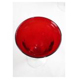 Vintage Ruby Glass Stemmed Goblets