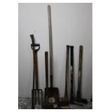 Garden Tools With Sledgehammers, Shovels & Pitchfork