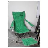 Green Folding Camp Chair With Footrest