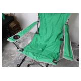 Green Folding Camp Chair With Footrest