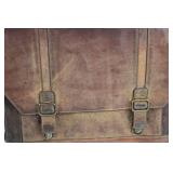 Black Rivet Leather Briefcase With Shoulder Strap