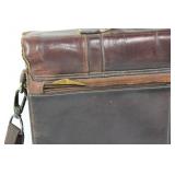 Black Rivet Leather Briefcase With Shoulder Strap