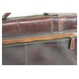 Black Rivet Leather Briefcase With Shoulder Strap