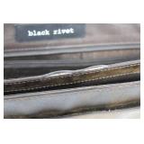 Black Rivet Leather Briefcase With Shoulder Strap