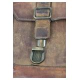 Black Rivet Leather Briefcase With Shoulder Strap