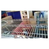 Rolling Stainless Shelving, Microwaves (2) and Stools (3).