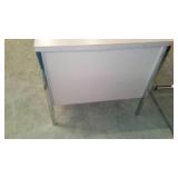 Metal Office Desk, Laminate Table and Wilson Jones Data Cabinet.