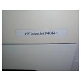 HP Laser Jet P4014N Printer and Desk.