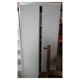 Metal 2-Door Cabinet and 5 Shelf Bookshelf.