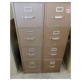 4 Drawer File Cabinet (2). Tan, Unlocked
