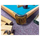 Coffee Table Size Billiards (Pool) Table with Balls, Triangle, & 4 Full Size Pool Sticks Assembled is 29" Tall x 26" Wide x 49" Long