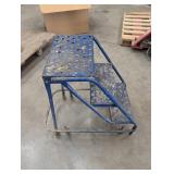 Blue Three-Step Rolling Work Platform