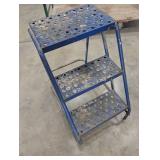 Blue Three-Step Rolling Work Platform