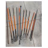 Assorted Pry Bars and Digging Bars Mixed Lot (11)