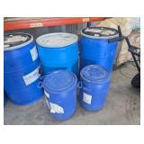 Blue Plastic Drums and Barrels (Lot of 6)