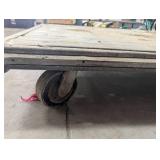 Industrial Platform Cart Wooden Deck With Steel Handle