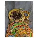 Mixed Lot Heavy-Duty Extension Cords in Tote