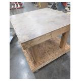 Wood Work Table on Casters