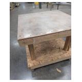 Wood Work Table on Casters