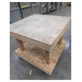 Wood Work Table on Casters