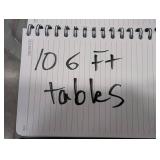 6 Ft Folding Tables (Lot of 10)