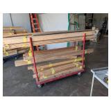 Assorted Lumber Bundle on Rolling Cart