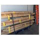Assorted Lumber on Rolling Cart