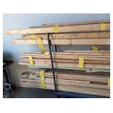 Assorted Lumber on Rolling Cart