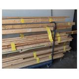 Assorted Lumber on Rolling Cart