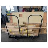 Rolling Lumber Cart With Assorted Lumber