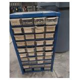 Blue Parts Cabinet Assorted Hardware Mixed Lot