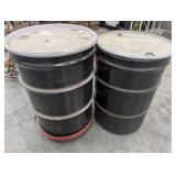Pair of Steel Drums on Rolling Bases