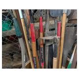 Garden Tool Mixed Lot of Shovels, Hoes & Rakes