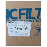 NC Filtration NCP1616W5004 16 X 16 X 1/2 in Prefilter Pads (40 Per Case)