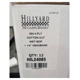 Hillyard HIL24085 #24 4-Ply Cotton Cut Wet Mop 1 1/4" Headband (Lot of 12)