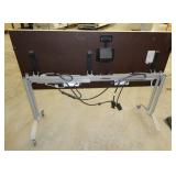 60x24 Flip-top table  on wheels with electrical plugs - Needs 2 wheels replaced