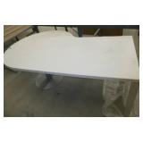 Desk surface with rounded end 73 in long, 30 on the straight edge 42 on the rounded