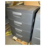 4 drawer storage cabinet, plastic but heavy duty 19d x 25w x 35tall